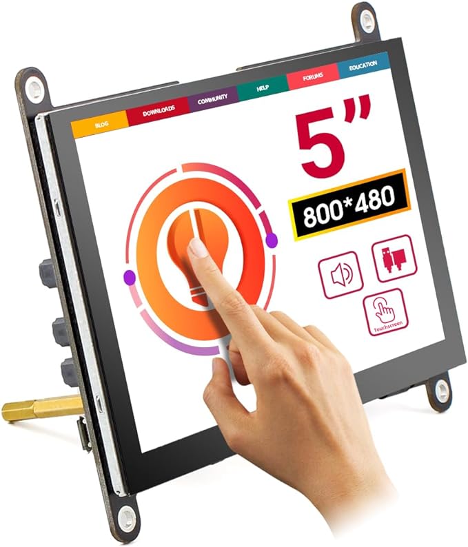 ELECROW 5 Inch Touch Screen Monitor LCD Display, 800×480 Mini Touchscreen by ELECROW