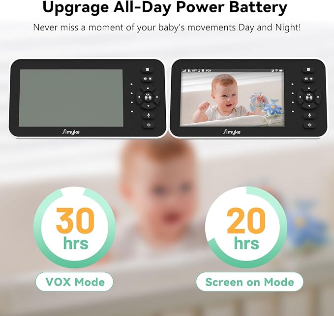 Video Baby Monitor with Camera and Audio, No Wifi or Free App Mode, - Image 7