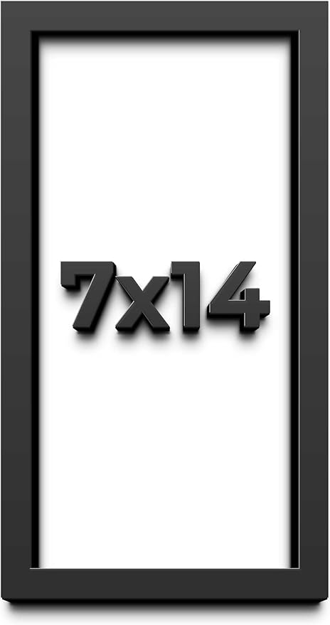 7x14 Shadow Box Frame Black | 1 Inch Deep Solid Wood Shadowbox Display Frame | by CustomPictureFrames