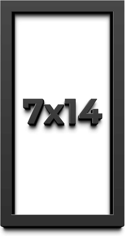 7x14 Shadow Box Frame Black | 1 Inch Deep Solid Wood Shadowbox Display Frame | by CustomPictureFrames