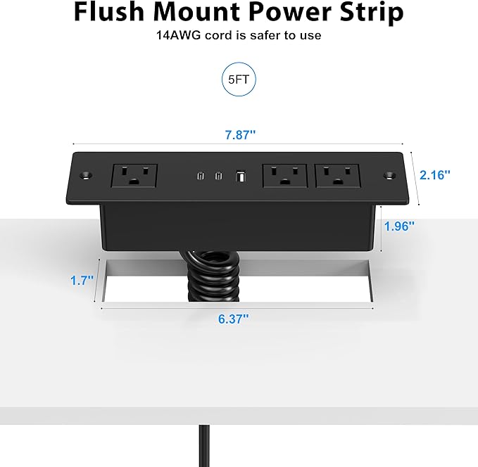 Furniture Drawer Outlet, Recessed Power Strip - Image 2