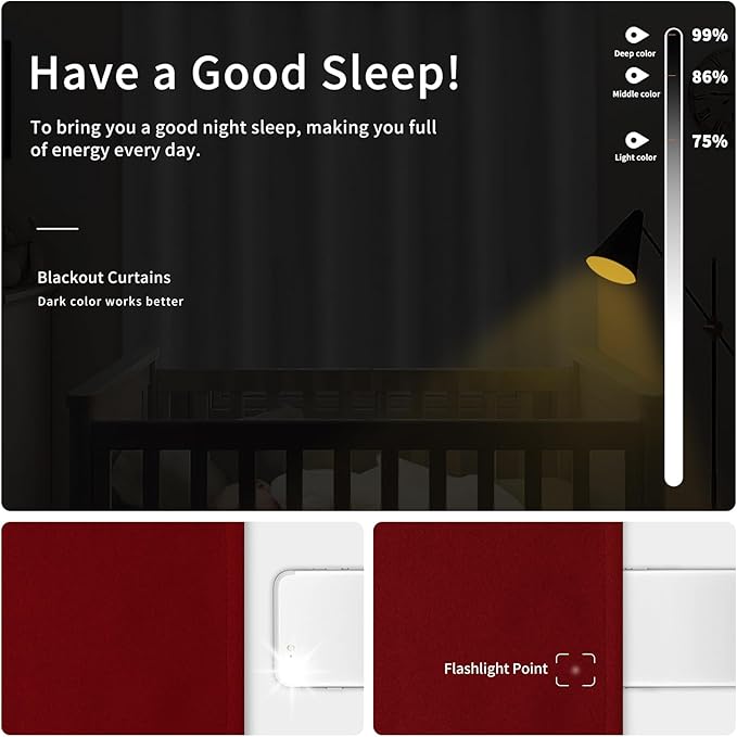 Easy-Going Blackout Curtains for Bedroom, Solid Thermal Insulated Grommet and - Image 2