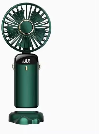 AMPMG LED Digital Display Rechargeable Fan – Portable Handheld & Desk Fan by Unknown