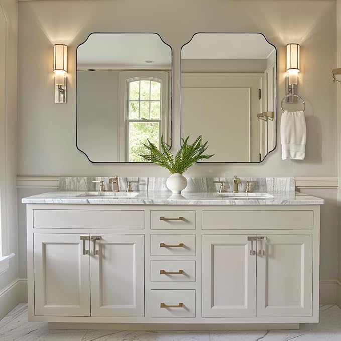 ANDY STAR Chrome Bathroom Mirror, 24x32 Inch Polished Chrome Rectangle Mirror - Image 6