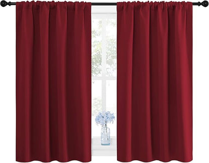 NICETOWN Burgundy Curtains Blackout Drape Panels - Image 2