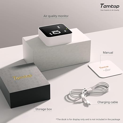 Temtop M10 Air Quality Monitor Indoor Air Quality Tester AQI PM2.5 VOCs - Image 9