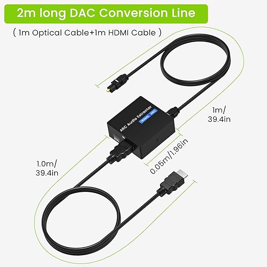 192KHz ARC Audio Extractor, HDMI ARC to Toslink/Optical+3.5mm AUX Output - Image 6