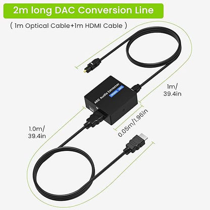 192KHz ARC Audio Extractor, HDMI ARC to Toslink/Optical+3.5mm AUX Output - Image 6
