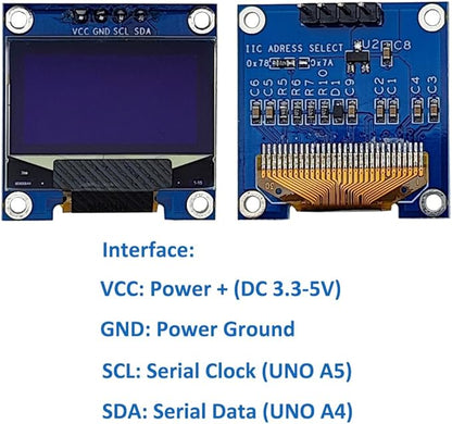 Haldzemo 0.96" OLED Display Module I2C IIC Serial 128X64 SSD1306 LCD Screen VCC - Image 2