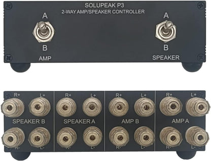 SOLUPEAK P3 2-Way AMP Amplifier to 2 Pair of Speakers Selector Switch Switcher - Image 2