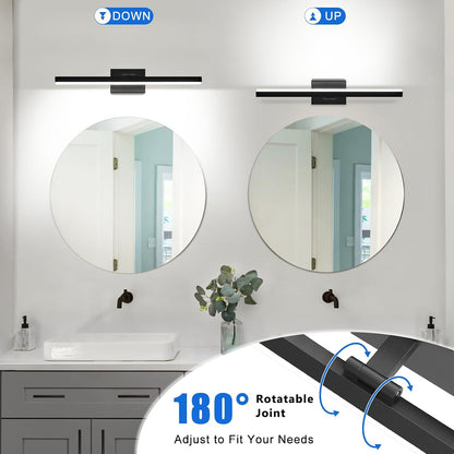 izorro modern bathroom vanity light 24 inch, rotatable, side view