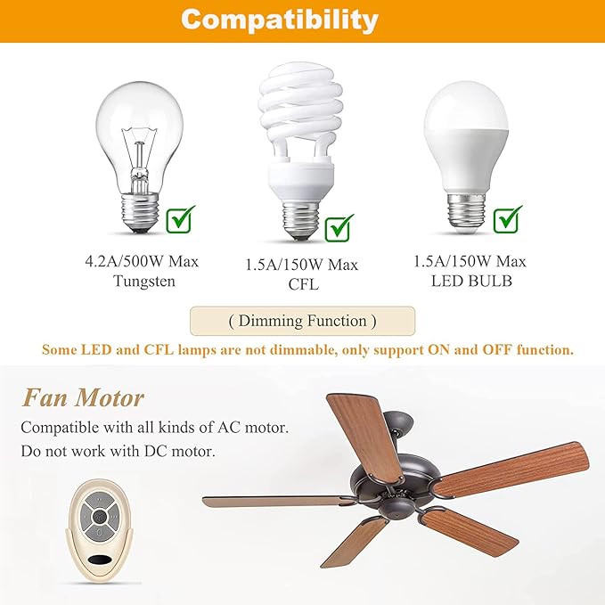 FAN35T Ceiling Fan Remote Control Replacement - Image 6