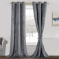 JIUZHEN Grey 42 x 84 inches Velvet Blackout Curtains by JIUZHEN