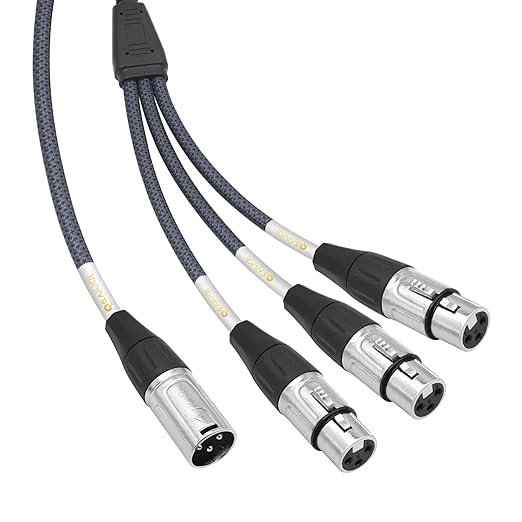 XLR Splitter Cable, Devianl XLR y Splitter 3 Female to 1 Male, Balanced Dual by Devinal
