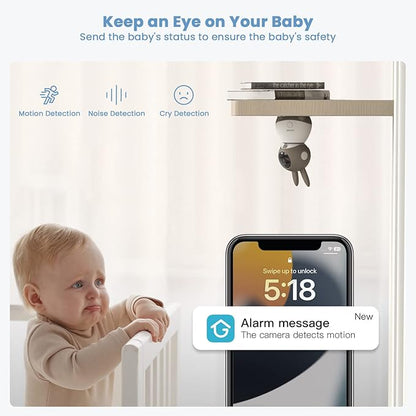 ieGeek 2K Split-Screen Baby Monitor, WiFi Smartphone Video Dual Camera - Image 4