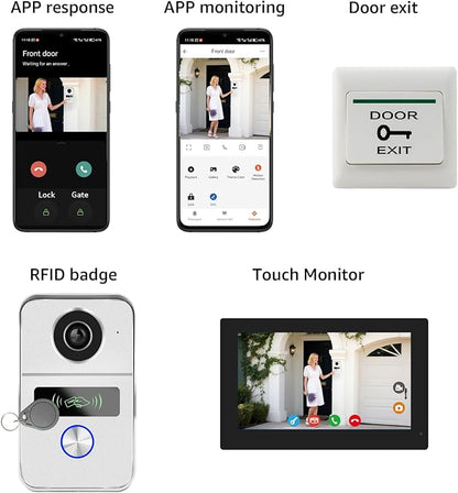 KeonBell 2 Wired Video Intercom System, 7 Inches Video Doorbell Camera - Image 5