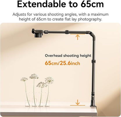 ULANZI ZJ02 Camera Desk Mount Overhead Magic Arm, 98cm/38.6inch Aluminum - Image 5