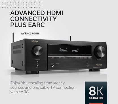 Denon AVR-X1700H 7.2 Channel AV Receiver - 80W/Channel - Image 5