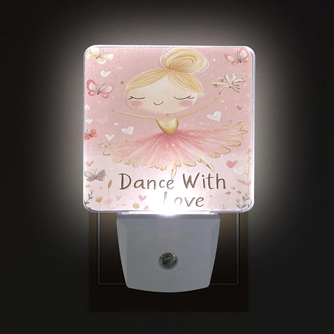Pigsaly Led Night Light Ballerina Girl Gold Butterfly Night Light Plug in Wall - Image 4