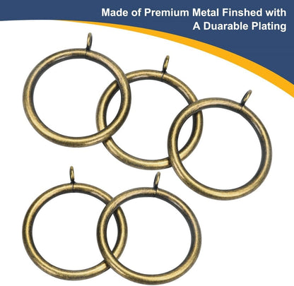 Thick Metal Curtain Rings,2.0-Inch Inner Diameter, 0.24-Inch Wire Diameter Fit up 1.7-inch Rods (Antique Brass-40Pcs)