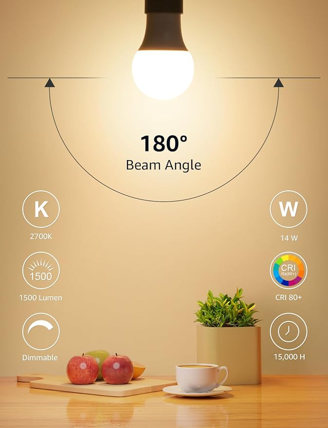 Lepro Dimmable LED Light Bulbs 100 Watt Equivalent, 14W 1500LM Soft Warm White - Image 4