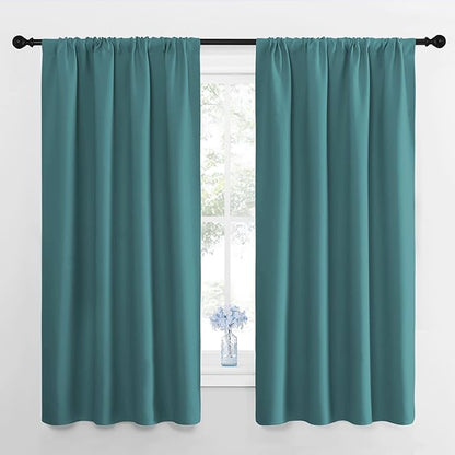 NICETOWN RV Blackout Curtains for Camper Windows, Sea Teal, Short Blackout by NICETOWN