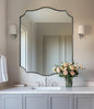 ANDY STAR Brushed Nickel Bathroom Mirror, 28x36 Inch Asymmetrical Wall Mirror by ANDYSTAR