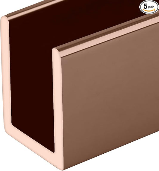 Brixwell SDCD38PC0-CCP12-XCP5 Polished Copper 3/8" Fixed Panel Shower Door Deep by Brixwell