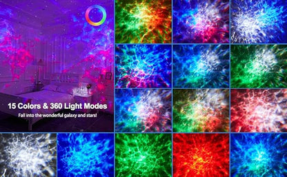 One Fire Upgrade Star Projector Galaxy Light, 15 Colors Night Light Projector - Image 2