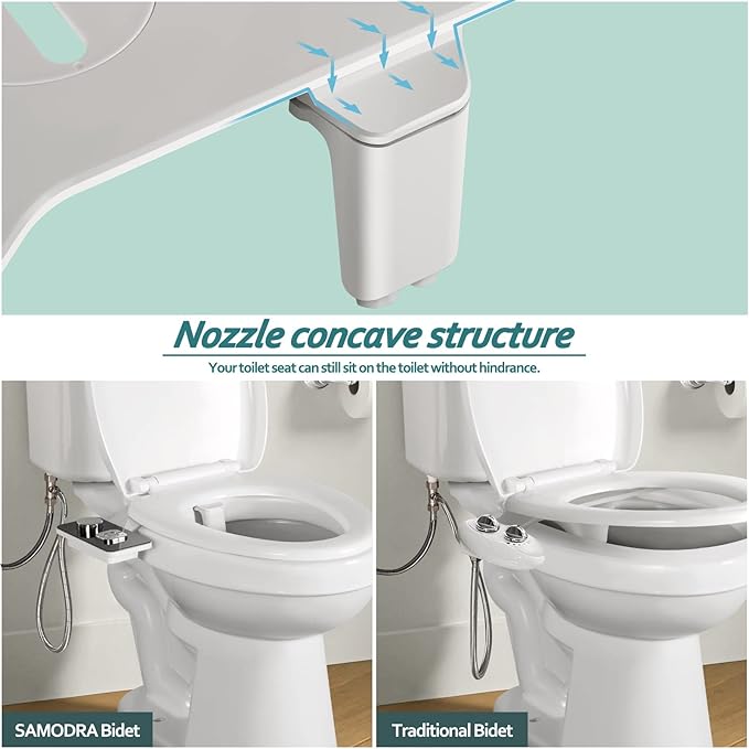 SAMODRA Bidet Attachment, Non-Electric Cold Water Bidet Toilet Seat Attachment - Image 6