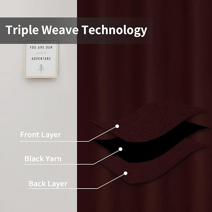 Easy-Going Blackout Curtains for Bedroom, Solid Thermal Insulated Grommet and - Image 3