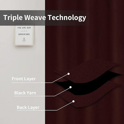 Easy-Going Blackout Curtains for Bedroom, Solid Thermal Insulated Grommet and - Image 3