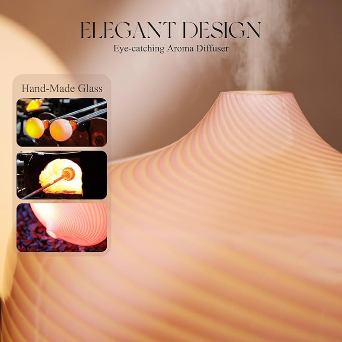 Porseme 500ml Glass Essential Oil Diffuser Aromatherapy Ultrasonic Cool Mist - Image 5