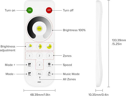 BTF-LIGHTING SP630E Bluetooth Controllers 4 Zones 2.4GHz Dimming RF RB1 Remote - Image 8