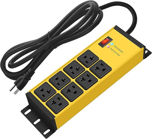 CCCEI Magnetic Heavy Duty Power Strip Surge Protector 20Amp, 12 Gauge High Amp by CCCEI