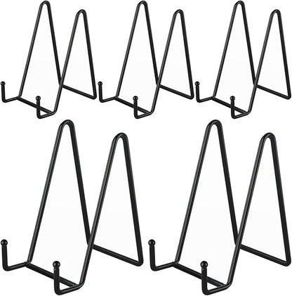 IBosins 5 Pack 6 Inch Plate Holder Display Stands, Metal Black Frame Stand by IBosins