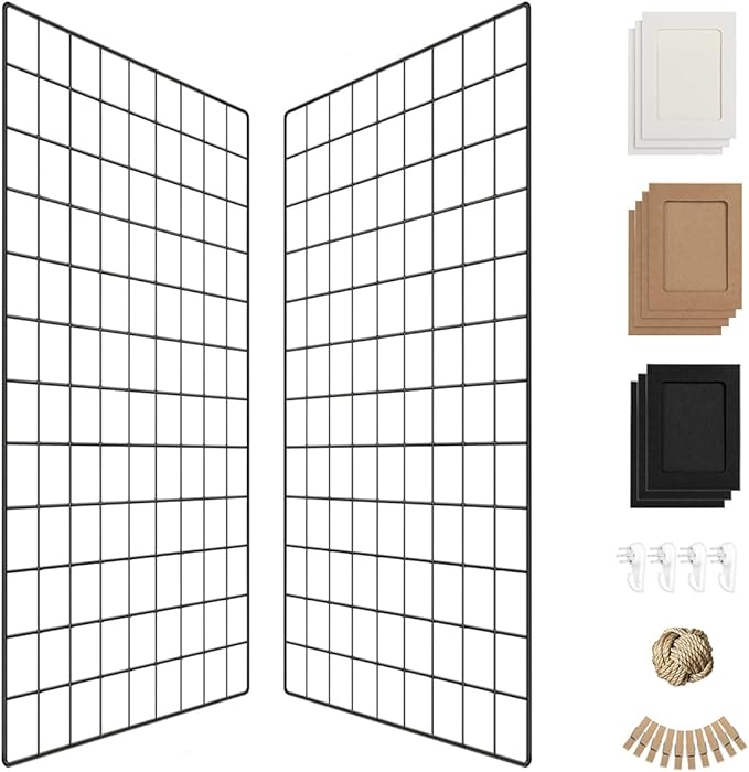 PAMANO Wall Photo Grid Shelf, Wall Hanging Ins Art Display Grid Panel by PAMANO