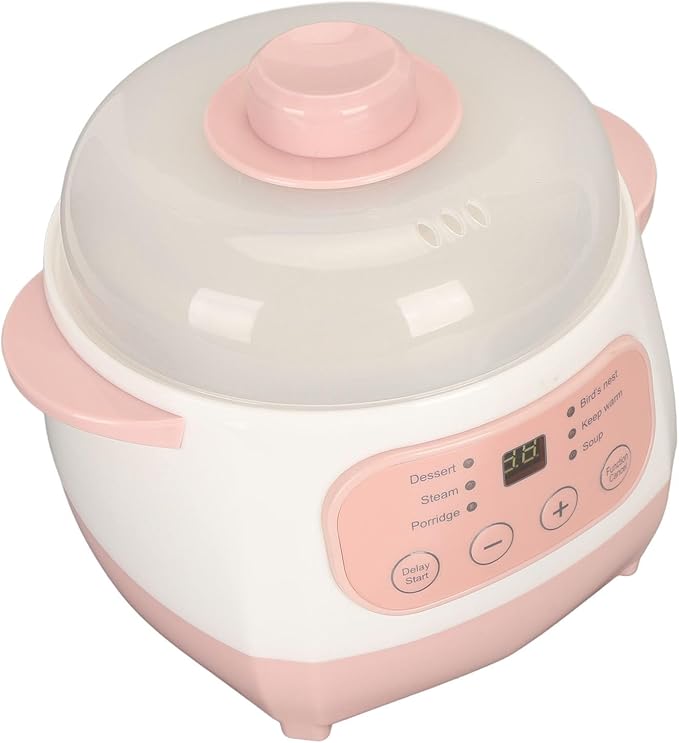 Stew Pot Cooker, Electric Ceramic Slow Cooker 1L 200W, Anti Dry Burn Rice Soup - Image 8