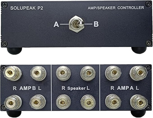 SOLUPEAK P2 2-IN-1-OUT Amp Amplifier Speaker Switcher Selector Switch Splitter by SOLUPEAK