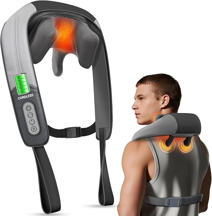 Neck Shoulder Massager with Heat by CUPILO
