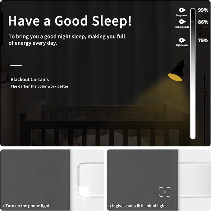 Easy-Going Blackout Curtains for Bedroom, Solid Thermal Insulated Grommet and - Image 2