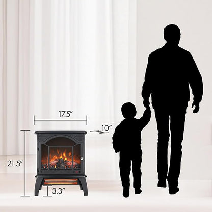 18" Electric Fireplace Stove, Freestanding Fireplaces Heater - Image 8