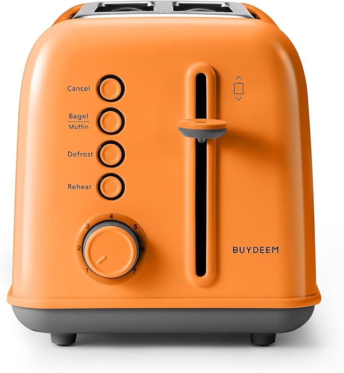 BUYDEEM DT620 2-Slice Toaster, Extra Wide Slots, Retro Stainless Steel - Image 2