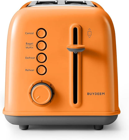 BUYDEEM DT620 2-Slice Toaster, Extra Wide Slots, Retro Stainless Steel - Image 2