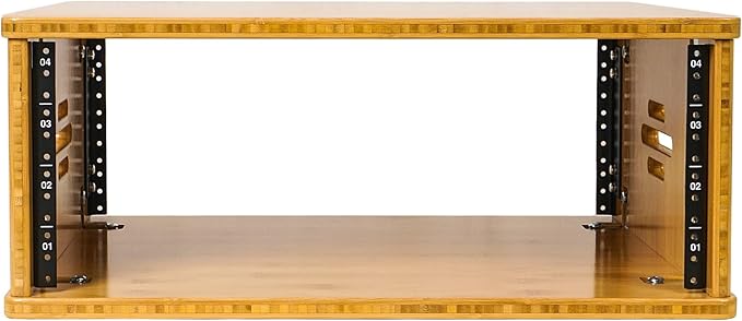 Sound Town DIY 4U Solid Bamboo Studio Rack w/ 14.2" Depth, Ventilation - Image 3