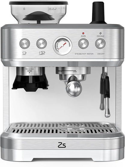 IDEALHOUSE Espresso Machine 3-in-1, Built-in Grinder and Milk Frother, by IDEALHOUSE
