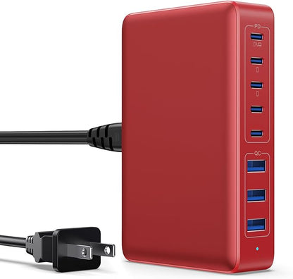 USB C Charger 300W USB C Charger Block 8-Ports GaN IV Fast Charging Station by APHUWJ