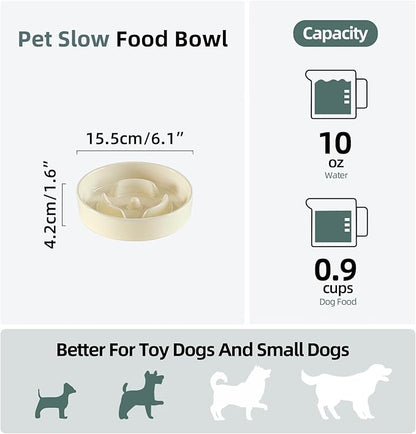 Ceramic 0.9 Cup Dog Bowl Slow Feeder - Image 2