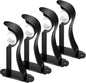 TOKPLNU Curtain Rod Bracket, Heavy Duty Curtain Rod Holders, Black Rod Hooks Hangers Drapery Single Decorative Rods Wall Brackets for 1 Inch Drape Poles, 4 Pack