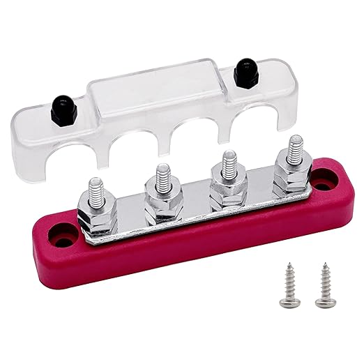 4 x #10 Studs Bus Bar, Ampper 4.2" Power Distribution Block Brass Battery - Image 7